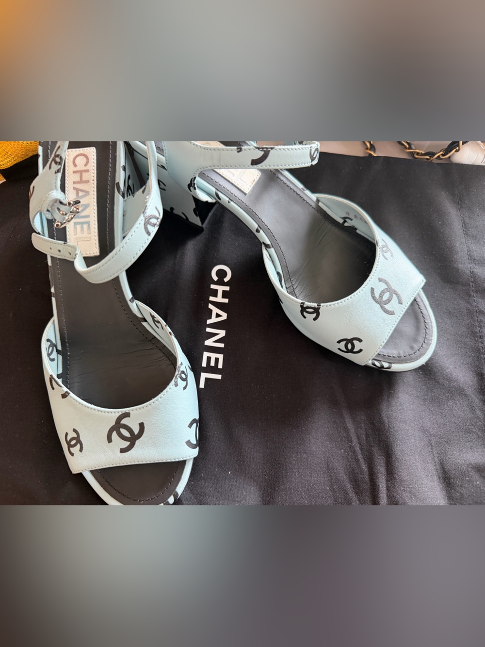 Chanel Rare light blue coco beach sandals sz8 - Picture 14 of 14